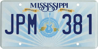 MS license plate JPM381