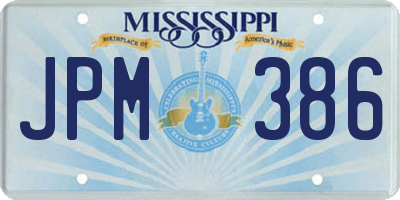 MS license plate JPM386