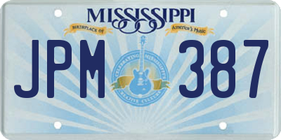 MS license plate JPM387