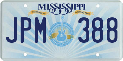 MS license plate JPM388