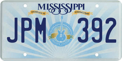 MS license plate JPM392