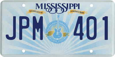 MS license plate JPM401