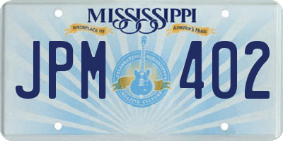 MS license plate JPM402