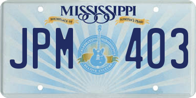 MS license plate JPM403