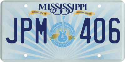 MS license plate JPM406