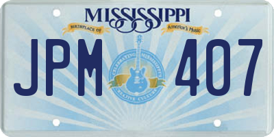 MS license plate JPM407