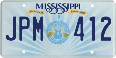 MS license plate JPM412