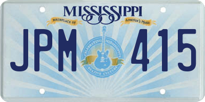 MS license plate JPM415