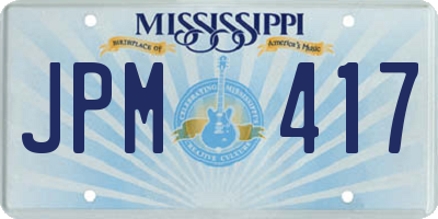 MS license plate JPM417