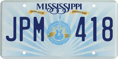 MS license plate JPM418