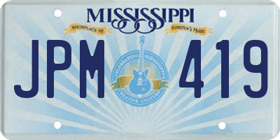 MS license plate JPM419