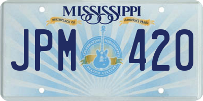 MS license plate JPM420
