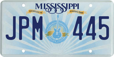 MS license plate JPM445