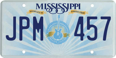 MS license plate JPM457