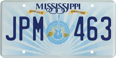 MS license plate JPM463