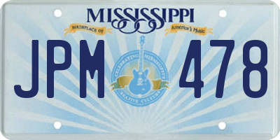 MS license plate JPM478