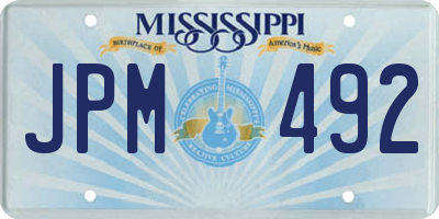 MS license plate JPM492