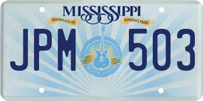 MS license plate JPM503