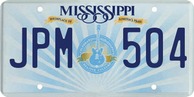MS license plate JPM504