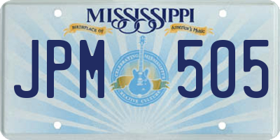 MS license plate JPM505