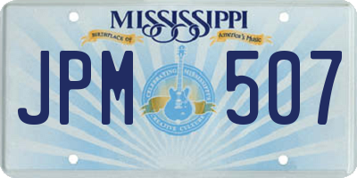 MS license plate JPM507