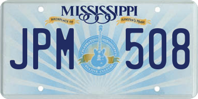 MS license plate JPM508