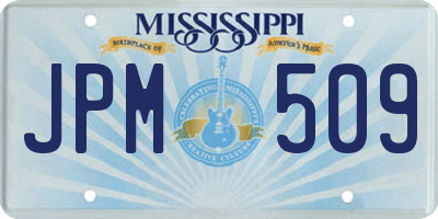 MS license plate JPM509