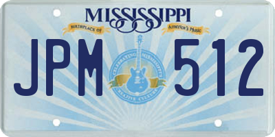MS license plate JPM512