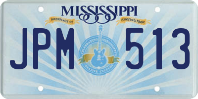 MS license plate JPM513