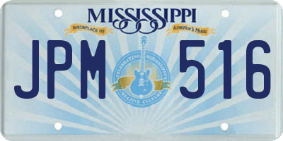 MS license plate JPM516