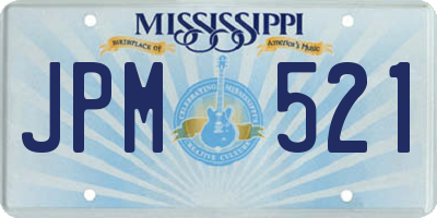 MS license plate JPM521