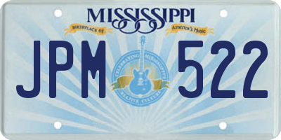 MS license plate JPM522