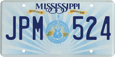 MS license plate JPM524