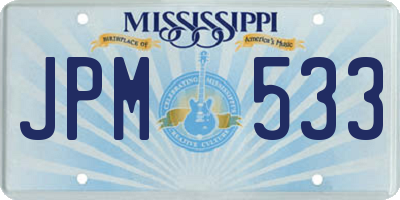 MS license plate JPM533