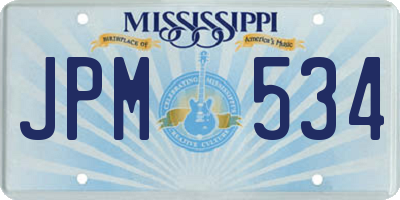 MS license plate JPM534