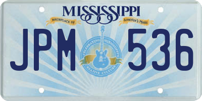 MS license plate JPM536