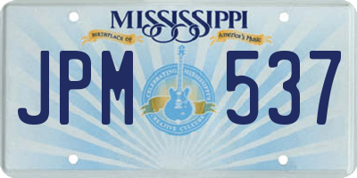 MS license plate JPM537