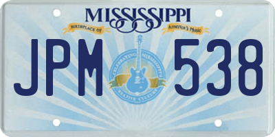MS license plate JPM538