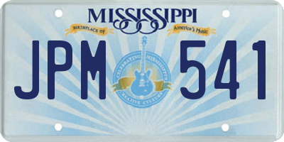 MS license plate JPM541