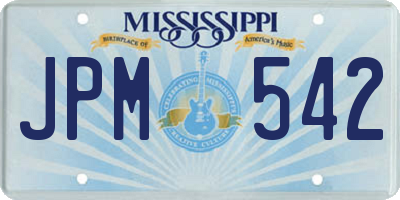 MS license plate JPM542