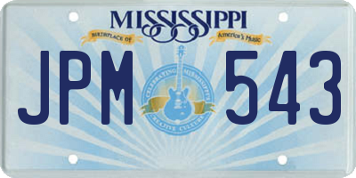 MS license plate JPM543