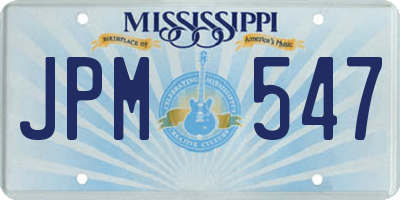 MS license plate JPM547