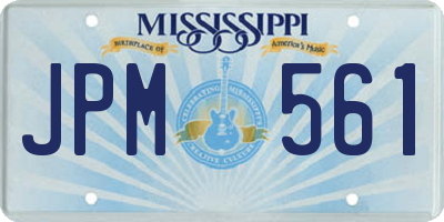 MS license plate JPM561