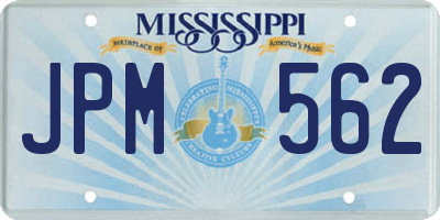 MS license plate JPM562