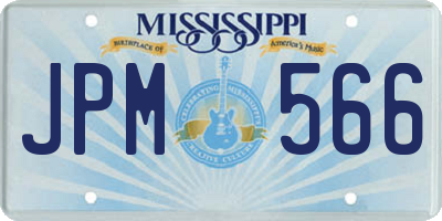 MS license plate JPM566