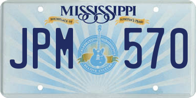 MS license plate JPM570