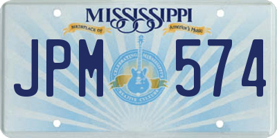 MS license plate JPM574