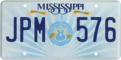 MS license plate JPM576
