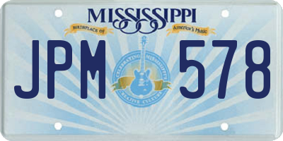 MS license plate JPM578
