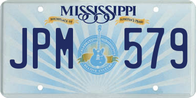 MS license plate JPM579